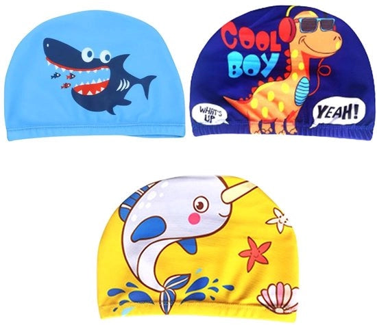 Set di Gomme da Bagnare per Bambini - 3 pezzi - Impermeabili in Silicone - Gomme per Bambini con Disegni di Cartoni Animati - Flessibili in Poliester - Comfortevoli e Soffici - Gomme per Nuoto