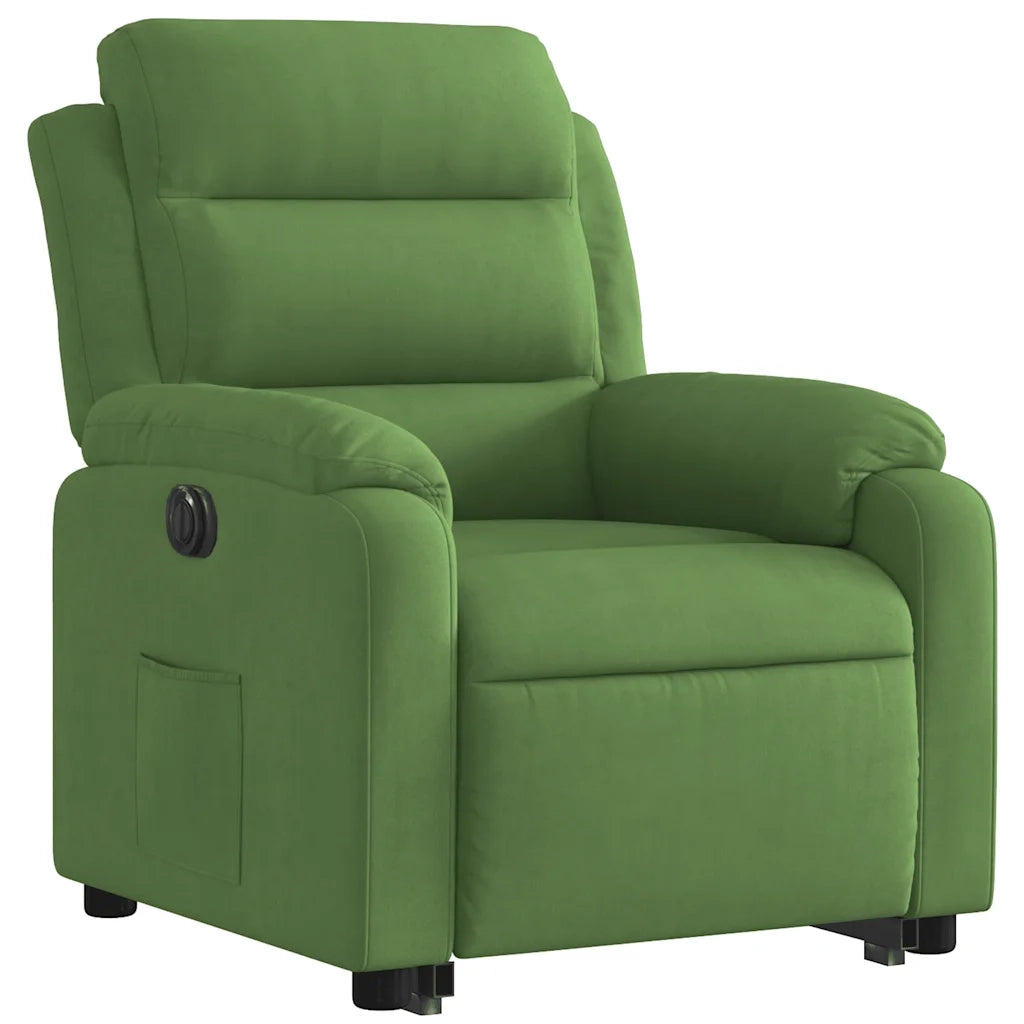 Poltrona Alzapersona Reclinabile Elettrica Verde Chiaro Velluto 3205117