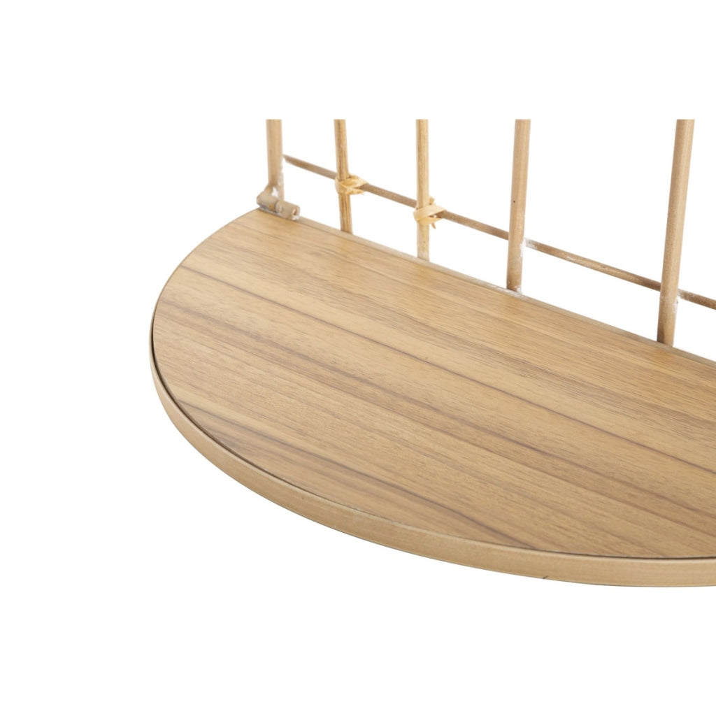 Mensola doppia Arch in ferro e rattan — 34,5x18x45,5 cm