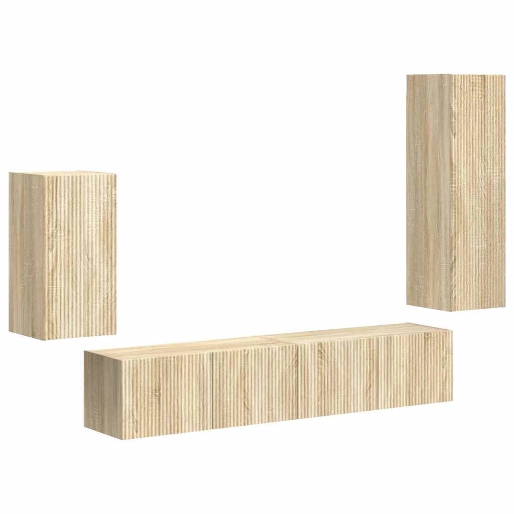 Set mobile TV 4 pcs Rovere Sonoma Legno multistrato 3409008