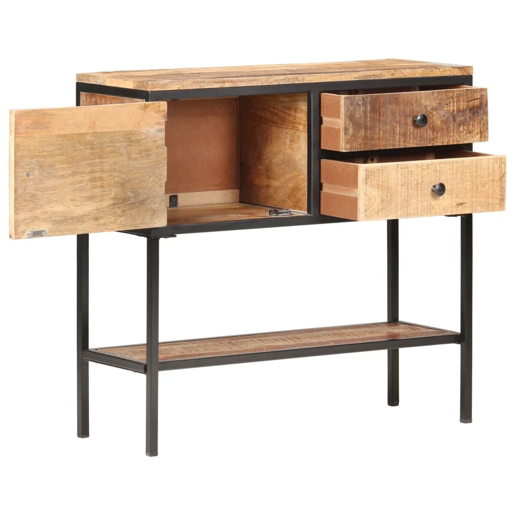 Buffet credenza cassettiera armadio mobile contenitore organizer per cucina soggiorno salotto 85 x 30 x 80 cm legno di mango marrone grezzo 02_0029663