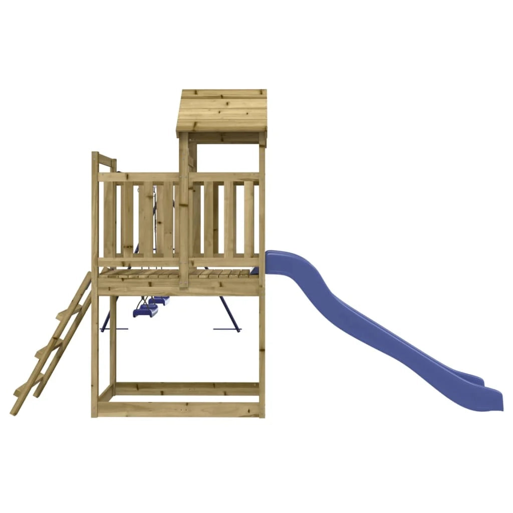 Altalene per parco giochi all'aperto scivolo altalene robuste giochi da giardino 313 x 379 x 214 cm legno di pino impregnato 02_0004737