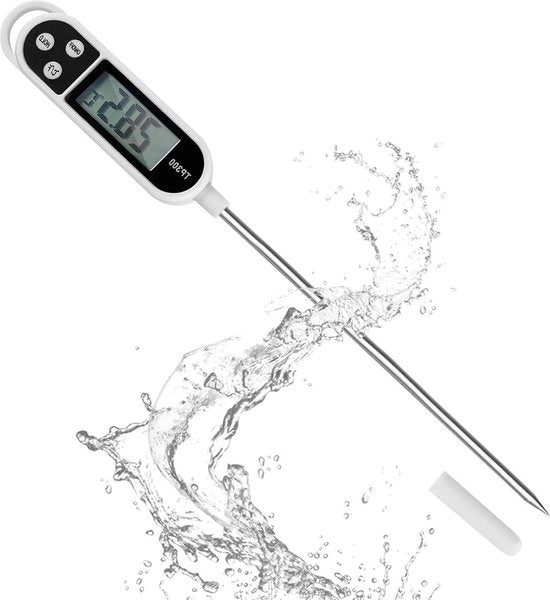 Termometro digitale per carne - termometro per cucina - lunga sonde - lettura diretta - termometro per alimenti - termometro per forno e barbecue - termometro per latte materno e acqua (-50 °C fino a +300 °C)