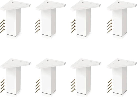Set di 8 supporti per mobili - 100 mm di altezza - Profilo quadrato