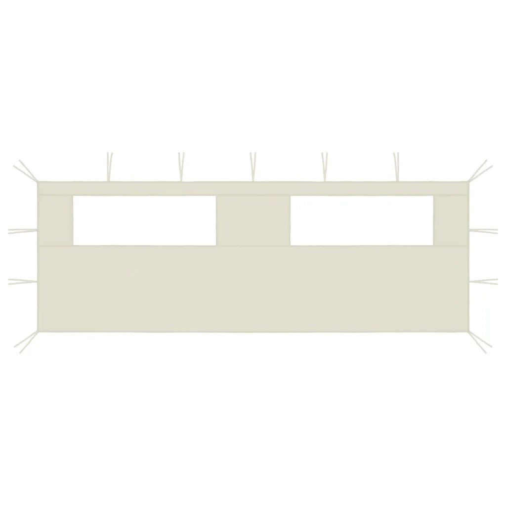 Parete con Finestre per Gazebo 6x2 m Crema cod mxl 76238