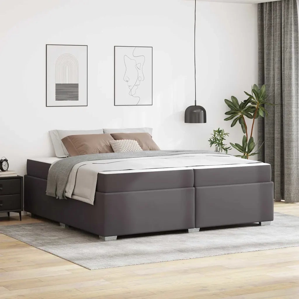 Struttura del letto con materasso Grigio 200 x 200 cm Tessuto 3399252