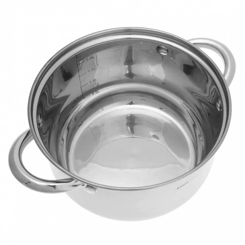 Set di pentole in acciaio inossidabile Kinghoff KH-4450 con coperchi in vetro