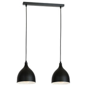 Lampada sospesa nera 2 luci 52cm Noak Classic 2xE27 15W Luminex