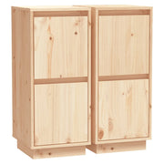 Credenze 2 pz | Madia | Buffet da pranzo | Armadio da pranzo 31,5x34x75 cm in Legno Massello di Pino
