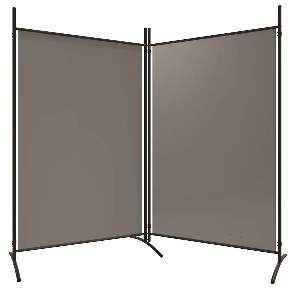 Divisorio a 2 Pannelli Antracite 175x180 cm Tessuto 350260