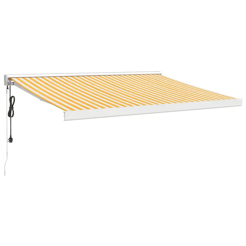 Tenda Retrattile Gialla e Bianca 3,5x2,5 m Tessuto e Alluminio 3154582
