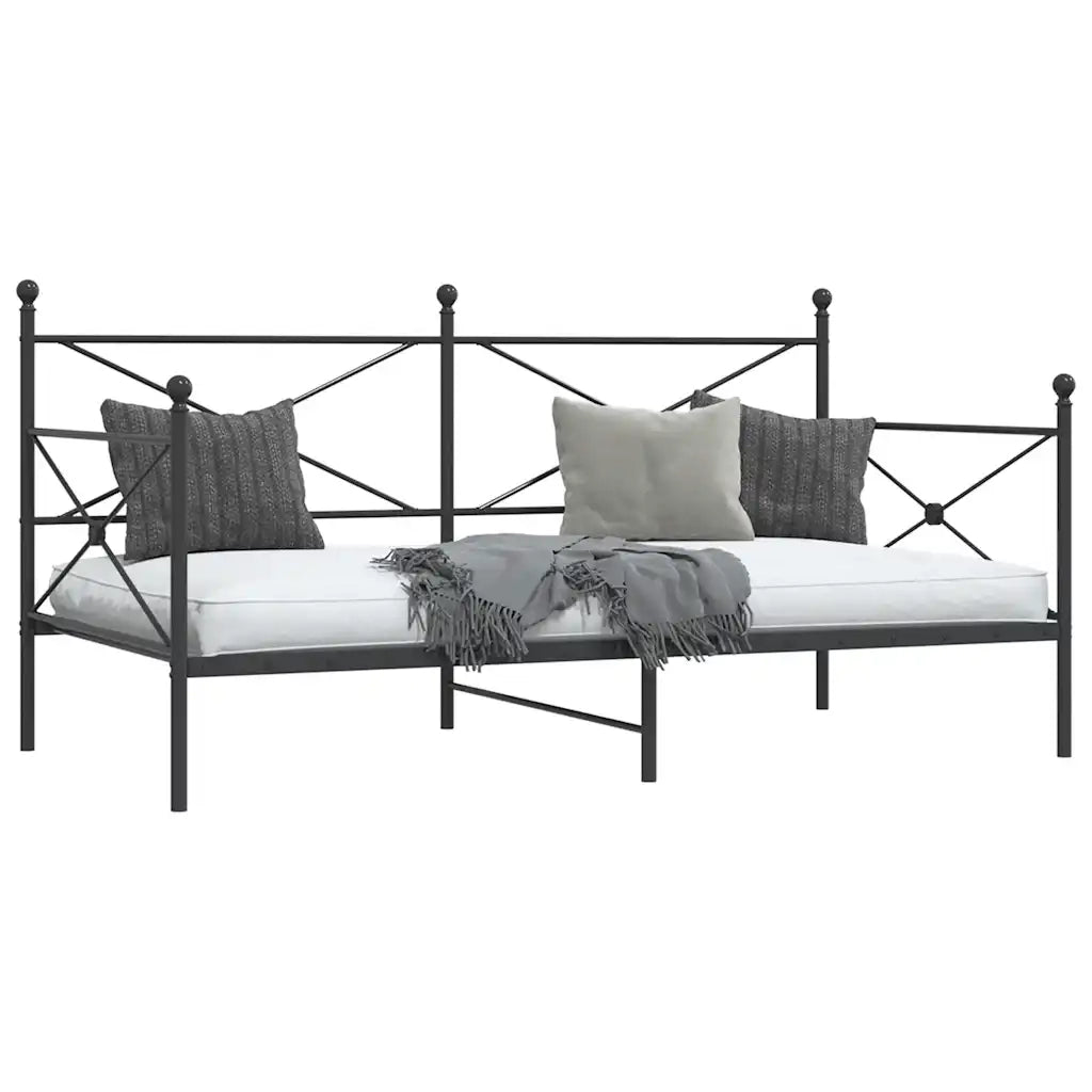 Dormeuse senza Materasso Nero 100x190 cm in Acciaio 4104669