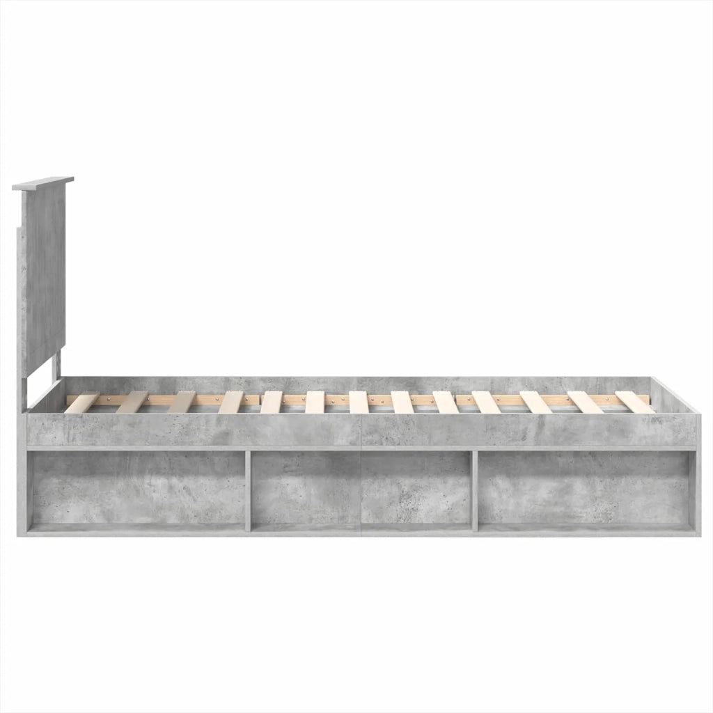 Struttura del letto Grigio Concretè 75 x 190 cm Pino massello