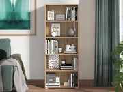 Biblioteca Urgnano, Libreria 4 Ripiani, 70x24.5x176.5h cm Marrone Rovere Nodi