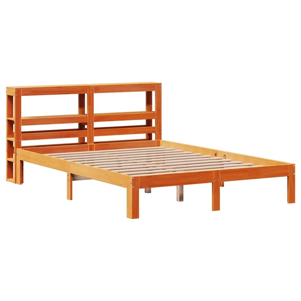vidaXL Giroletto senza Materasso Marrone Cera 140x200cm Massello Pino