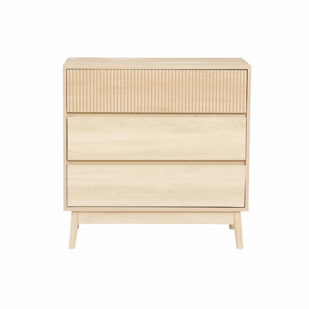 Cassettone effetto legno, 3 cassetti, marrone chiaro
