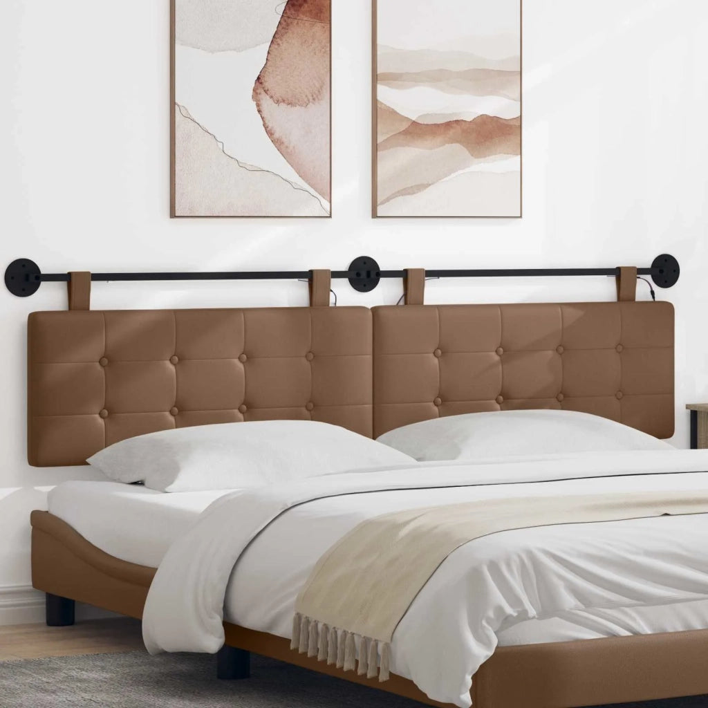Testiera sospesa Con luce LED Cappuccino Similpelle