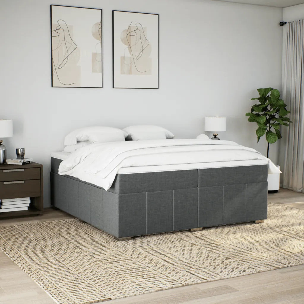 Giroletto a Molle con Materasso Tortora 200x200 cm in Tessuto 3285502