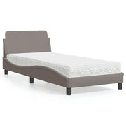 Letto con Materasso Dover Tortora 80x200 cm in Tessuto 3208288