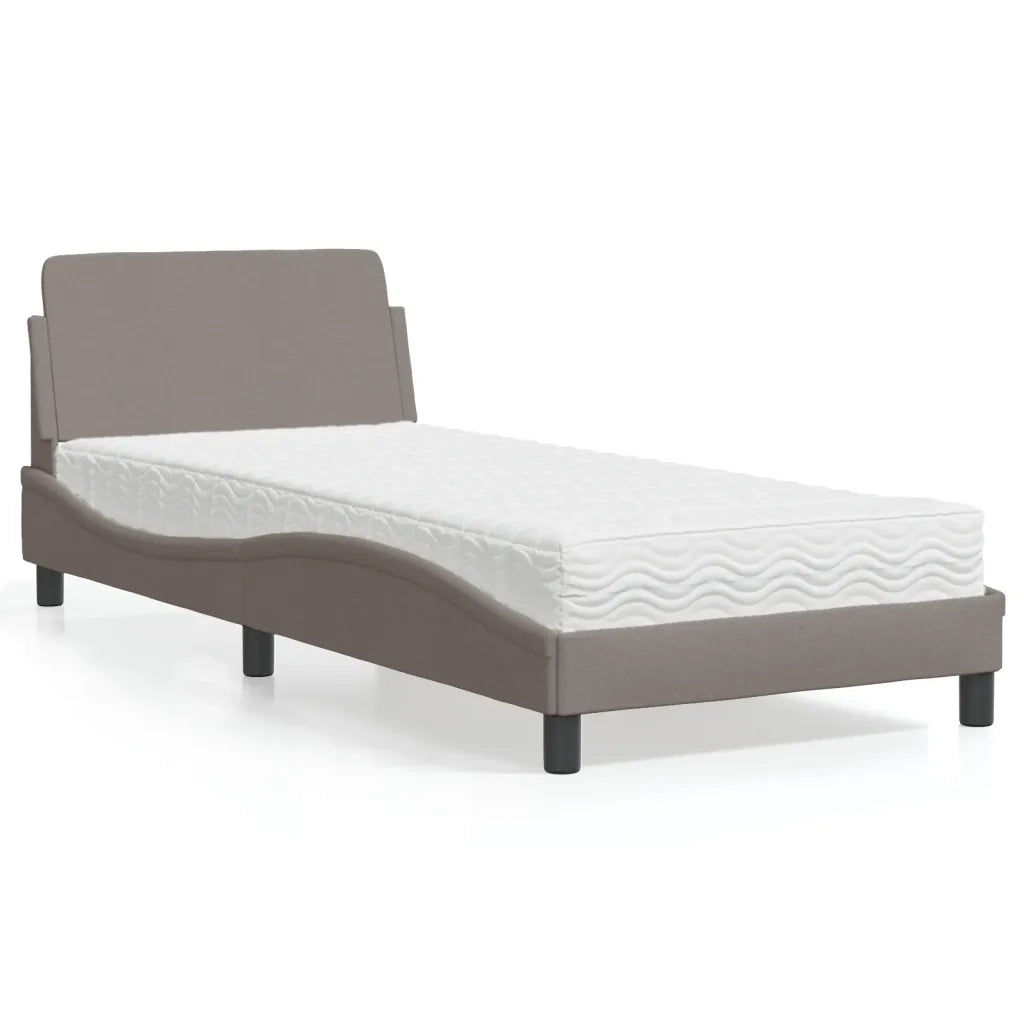 Letto con Materasso Dover Tortora 80x200 cm in Tessuto 3208288