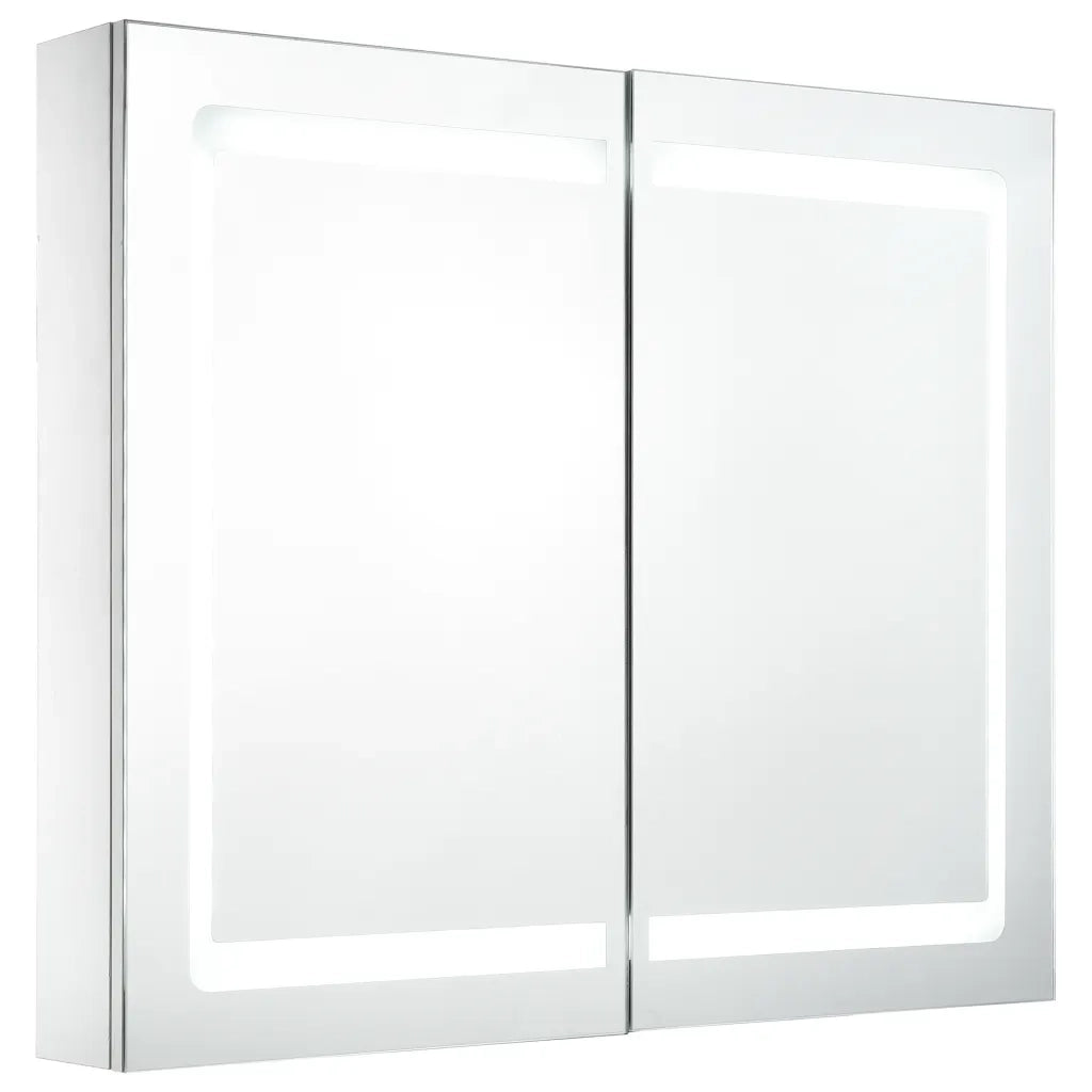 Armadietto Bagno con Specchio e LED-Mobiletto a specchio 80x12,2x68 cm 982361
