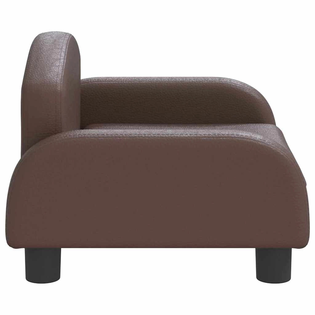 Cuccia per cani a forma di cesto comoda 50 x 40 x 30 cm in similpelle marrone 02_0042674