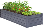 Bloembed Elevato, Metallo, 240 x 90 x 45 cm, Piastrelle Resistenti al Tempo, Bloembed Elevato per Insalate, Dimensioni Extra Grandi, Insalata Bed, Cassetta per Piante, Brodo Bed, Letto di Giardino, Cassetta per Fiori di Giardino