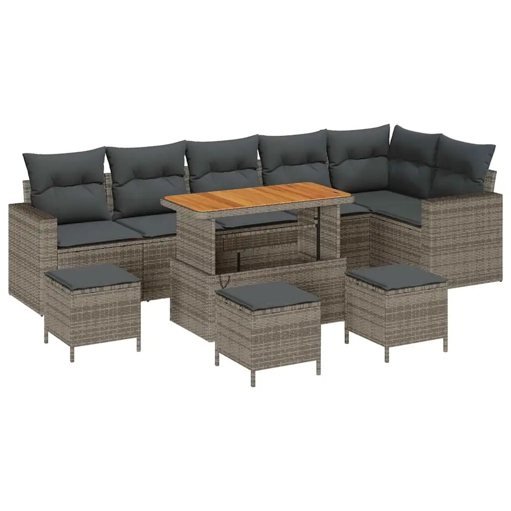 Set Divano da Giardino 10 pcs Grigio polyrattan 3361643