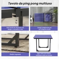 Tavolo da Ping Pong Pieghevole per Interni, Tavolo Ping Pong con Rete, Montaggio Non Richiesto, 182x91 cm, Blu e Viola