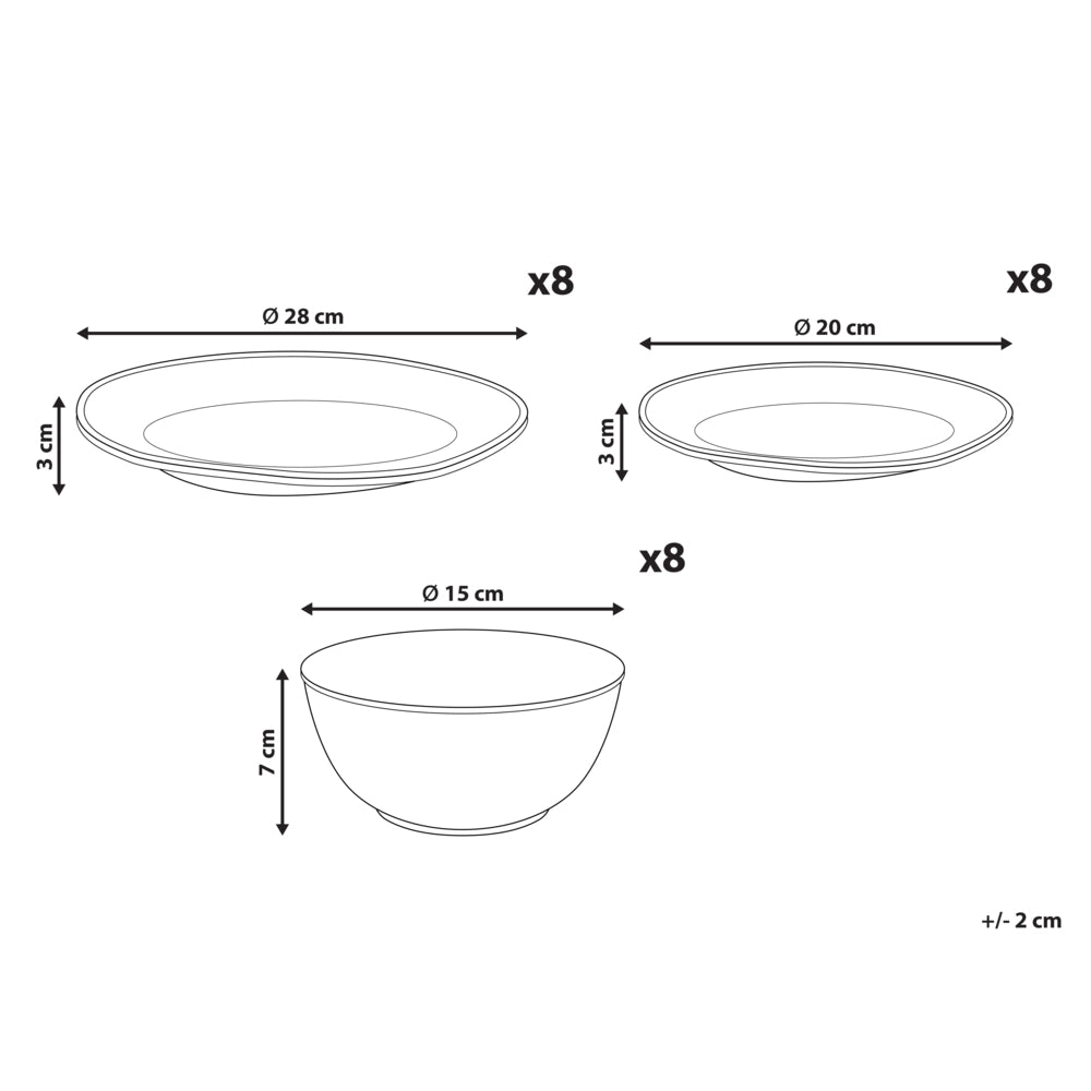 Set di 24 stoviglie in gres caolino blu chiaro fatto a mano con smalto reattivo Cucina Sala da pranzo