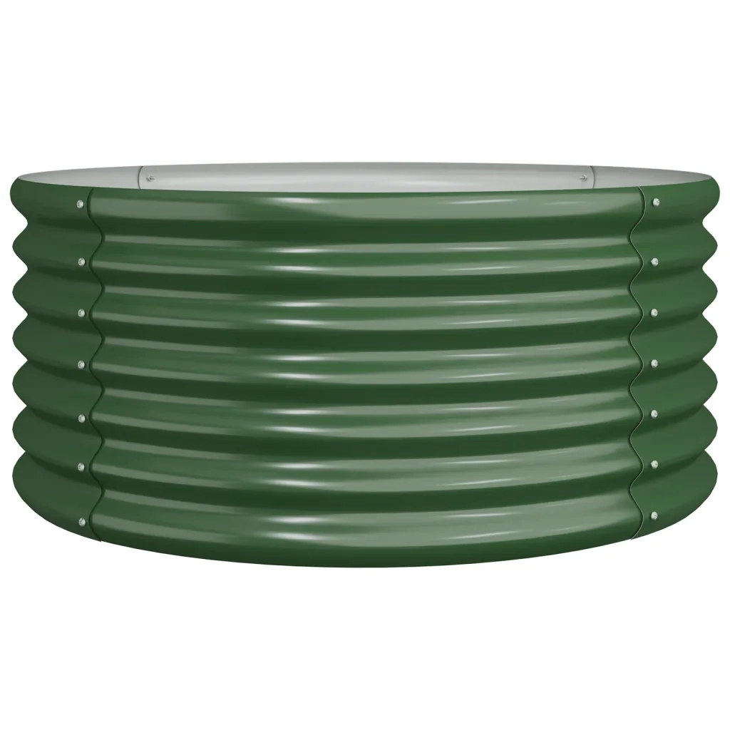 Vaso da giardino Acciaio zincato-Fioriera da Esterno-Contenitore per Piante 80x80x36 cm Verde