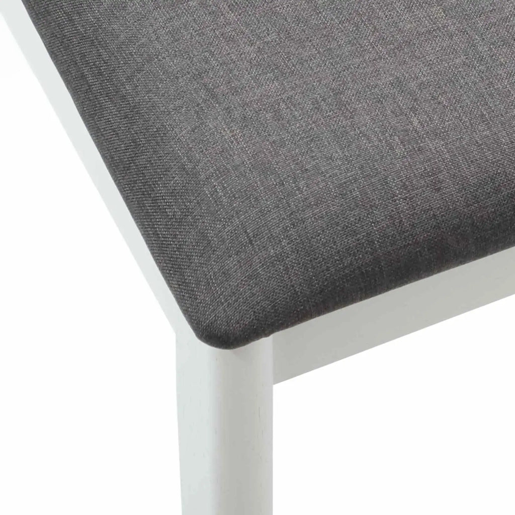 Sedia da pranzo 2 pcs Bianco e Grigio Legno di gomma massiccio
