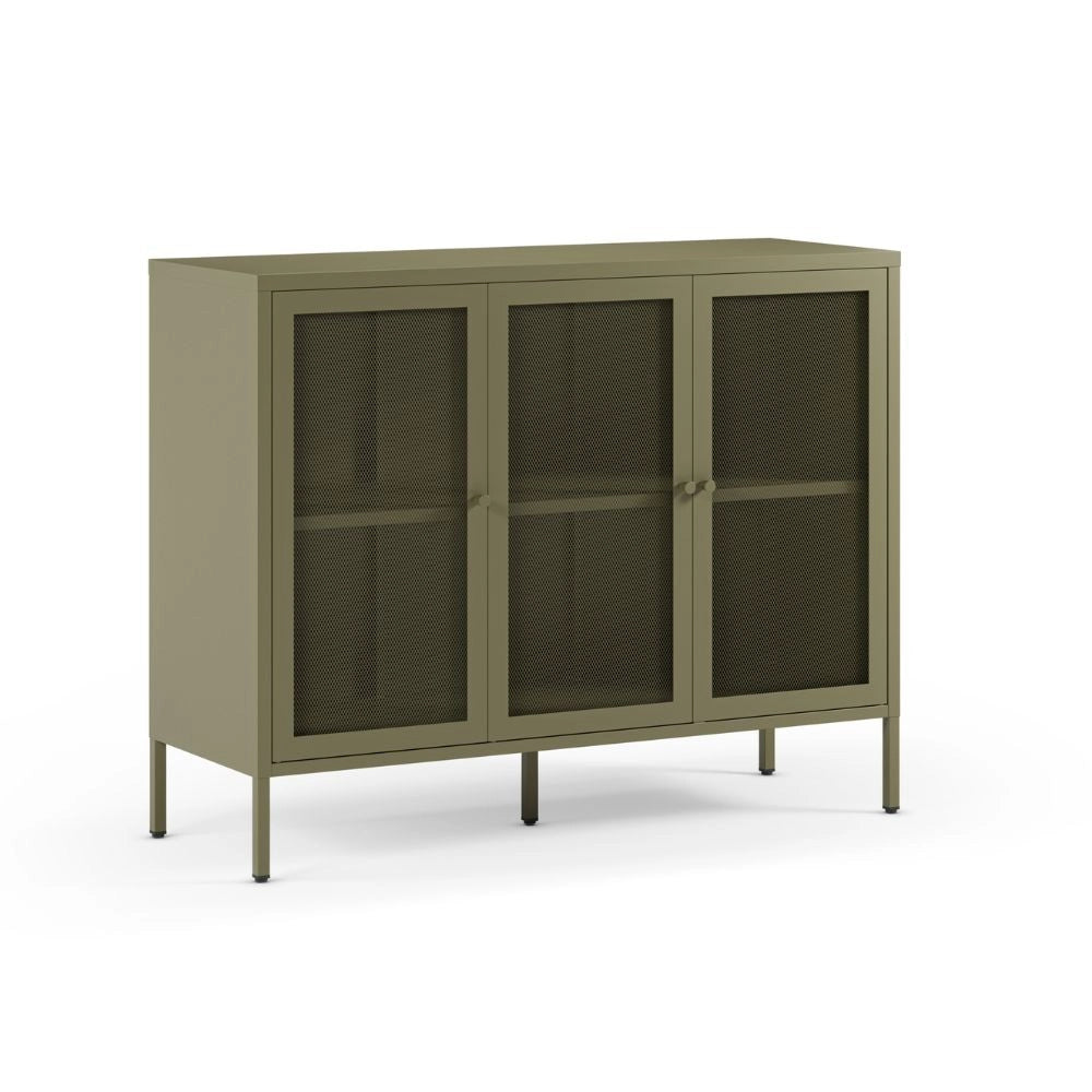 Credenza Fayna in metallo con 3 ante 121x40x90H Design industriale
