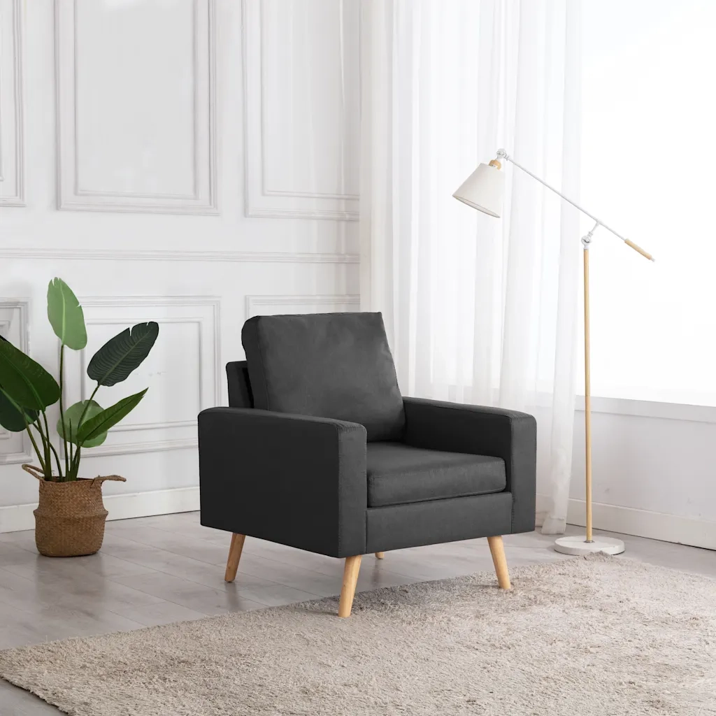 Poltrona | Sedia Relax Grigio Scuro in Tessuto