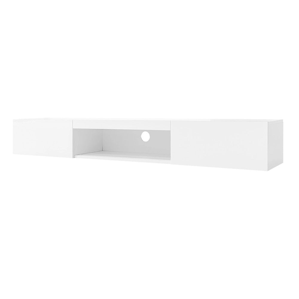 Mobile TV a Parete con LED e Bluetooth ¨C Xylo ¨C Bianco Lucido, 160x31x22 cm