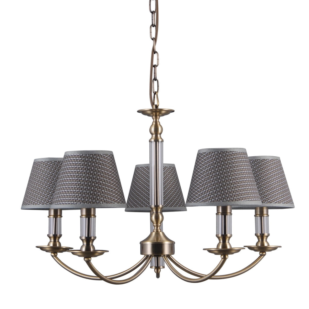Lampadario Italux Zanobi classico bronzo antico 5xE14