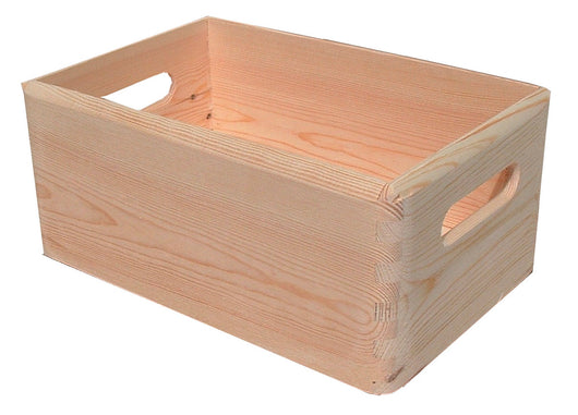 Contenitore Box Salvaspazio Sovrapponibile 30x20x14 cm in Legno di Pino Naturale