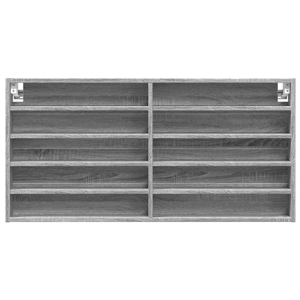 Armadietto Vetrina Grigio Sonoma 100x8,5x50cm Legno Multistrato 847952