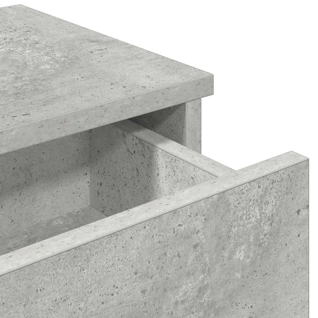 Scaffale a Parete con Cassetti Grigio 80x31x17 cm in Truciolato 859953