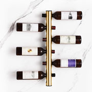 Wine Rack a Parete con 8 Fori in Acciaio Inossidabile con Montaggio a Parete in Oro