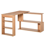Scrivania Angolare Multiposizione con 5 Ripiani Legno 120x110x74,5 cm