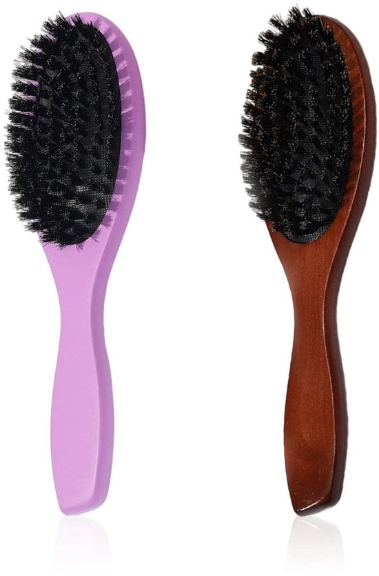 Kit di supporti per capelli in legno - 2 pezzi - con cuoio di capra per massaggi - in legno di loto resistente e antibatterico - igienico
