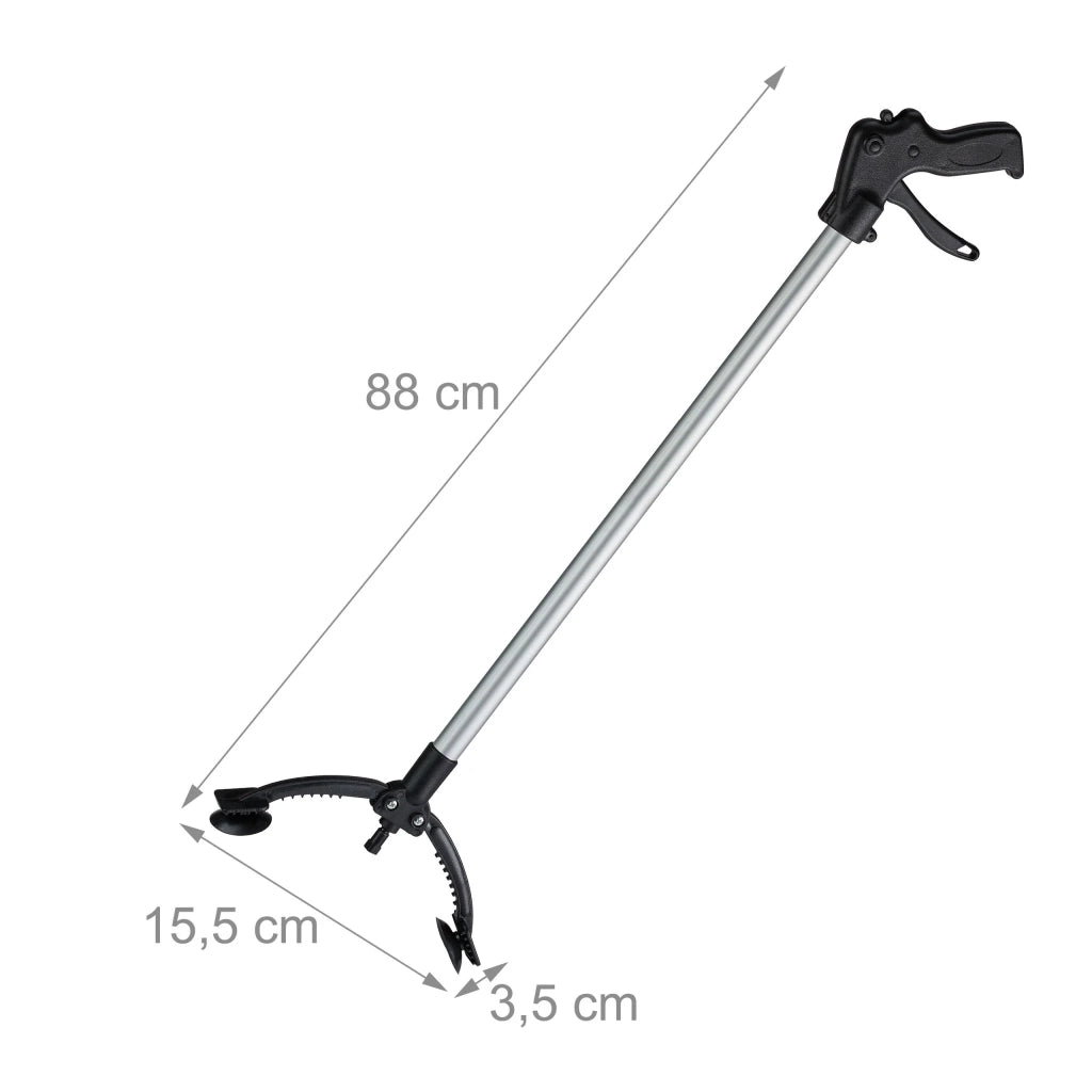 Pinza di presa ergonomica leggera per rifiuti scaffali alti 88 x 15,5 x 3,5 cm in alluminio nero 13_0004825