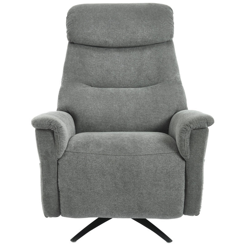 Poltrona Relax Jacquelin In Tessuto Grigio Scuro Gambe Nere