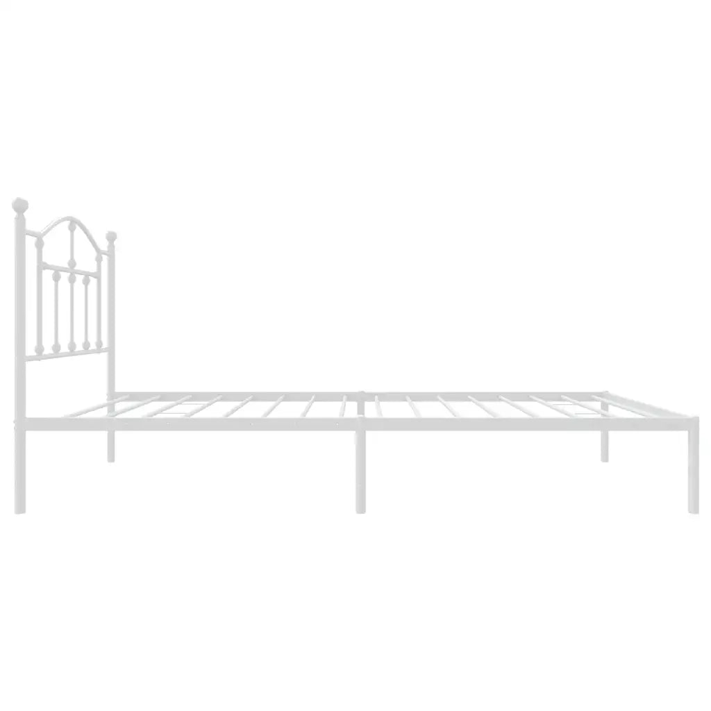 Giroletto con Testiera-Struttura Letto con testiera Metallo Bianco 90x190 cm 152427