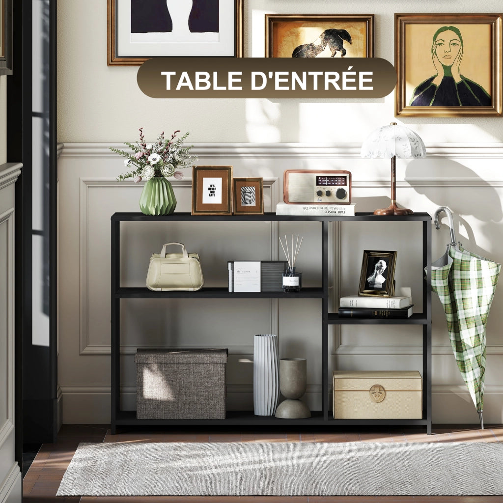 Consolle ingresso industriale 4 ripiani ¨C Xylo ¨C acciaio nero 110x30x75 cm