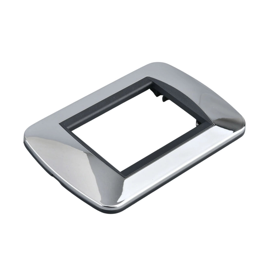 Placca Plastica Ovale MBL 3M Cromato Lucido Compatibile Bticino Living BLN88313