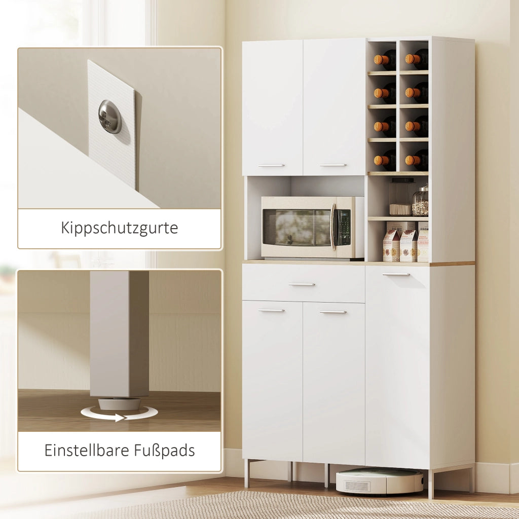 Mobile Cucina con Ripiani Aperti, Fagottiera, Porte ¨C zephmum ¨C Bianco, MDF