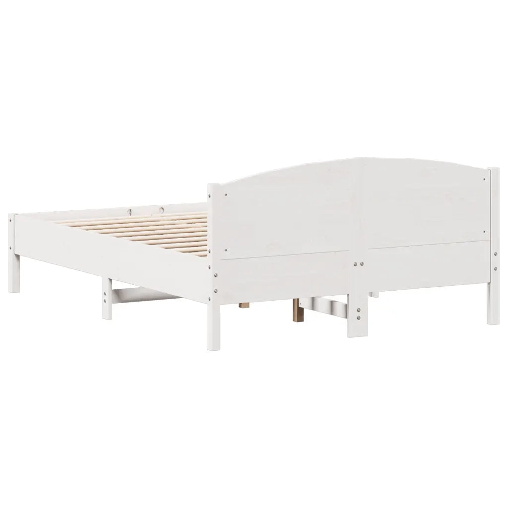 Letto senza Materasso Bianco 140x190 cm Legno Massello di Pino