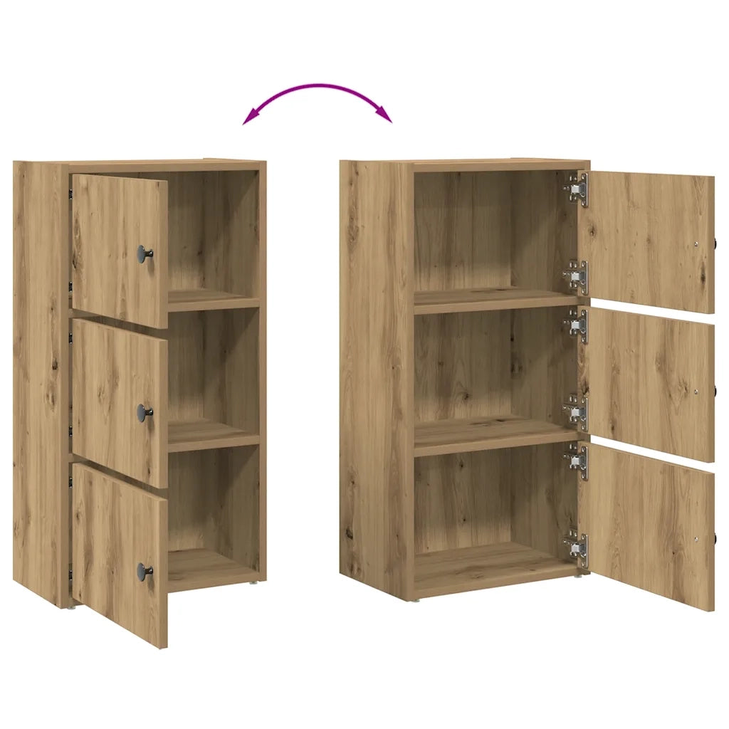 Libreria-Scaffale per Libri-Mobile di Stoccaggio Rovere Artigianale 40x24x77 cm in Legno Multistrato